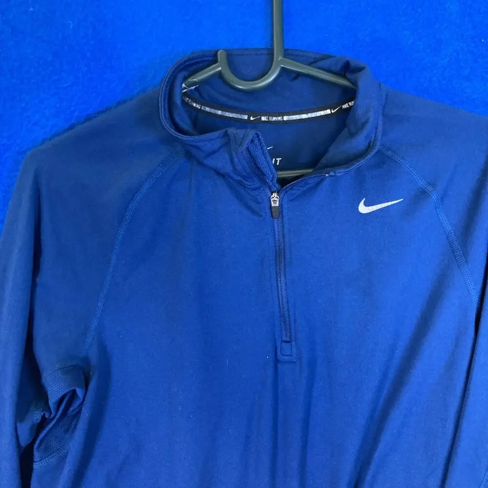 Nike Element Running 1/4 Zip Dri-Fit Pullover Long Sleeve Blue Mens Size Small